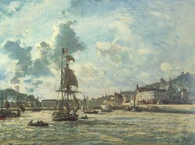 Johan Barthold Jongkind Entrance to the Port of Honfleur (Windy Day) (nn02) France oil painting art